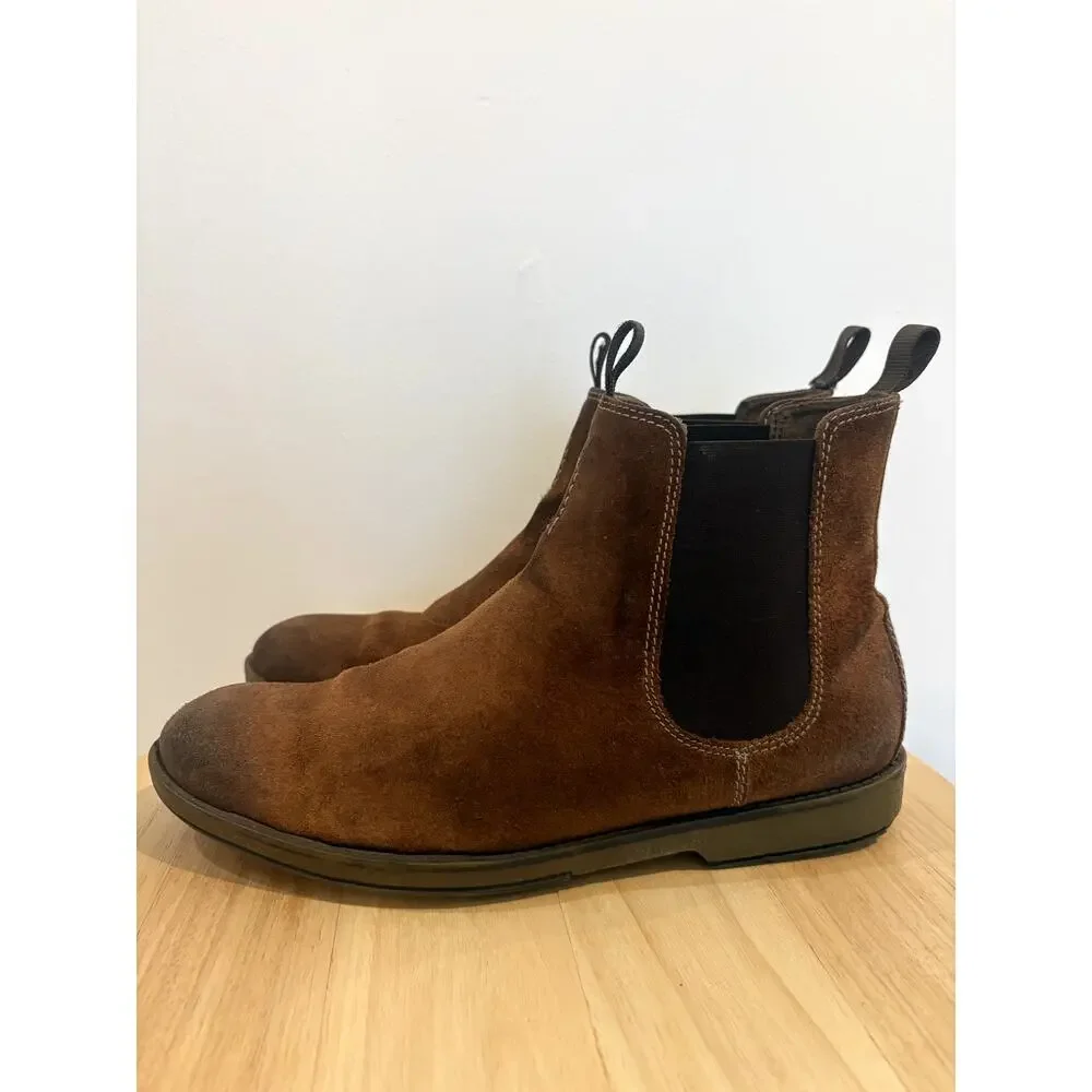 Clarks Men's Collection Brown Suede Chelsea Boots